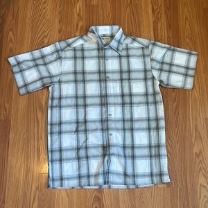 WHITE AND GREY PLAID SHIRT